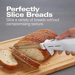 Hamilton beach electric knife set for carving meats poultry bread crafting foam more reciprocating serrated stainless steel blades ergonomic design storage case fork included 5ft cord white  urban country home decor