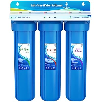 Whole House Salt Free Water Softener, Salt-Free Water Filter System, Prevent Water Scale Buildup, Salt-Free Water Softener Alternative, Without Salt and No Waste Water, Protect Appliances, 1" FNPT