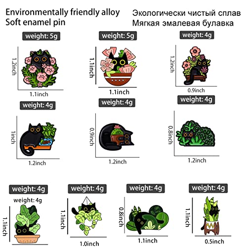 Potted Cat Enamel Pins For Backpacks, Cartoon Black Cat Pins For Women Girl Cute Animal Enamel Brooch Pins Badges Clothing Jackets Diy Gifts #TOP5