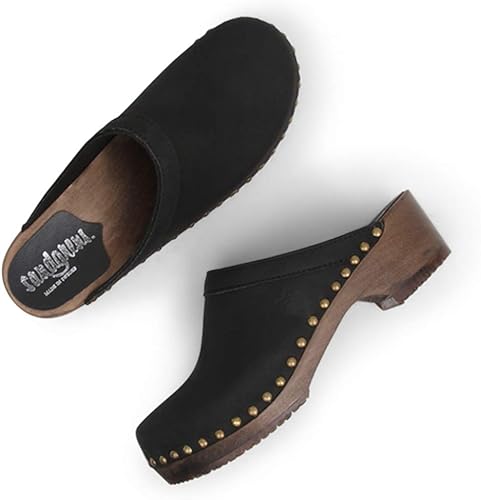 Miniatura 3 de Sandgrens Zuecos de madera sueca hechos a mano para mujer, Mule de tacón bajo Atenas