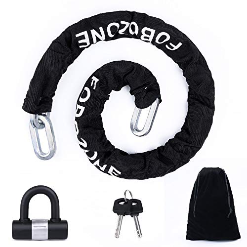Heavy Duty Chain Lock, With U-Lock, Chain:120Cm Length X 12Mm Dia,Made Of Manganese Steel, Non-Corrosive, Durable, Protector Of Valuables #TOP3