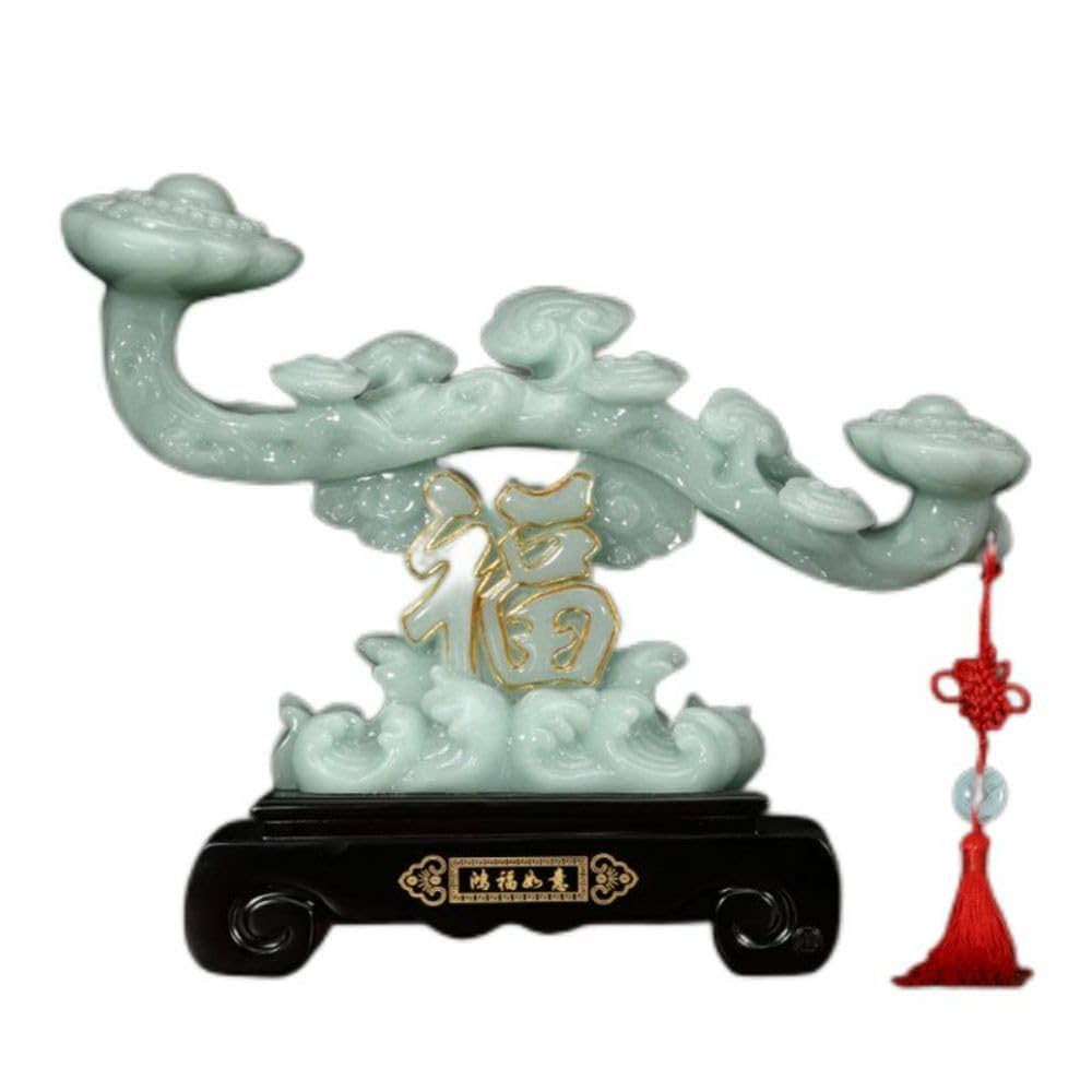 Amazon.com: Thcbme 玉如意摆件中式客厅玄关博古架装饰品摆设