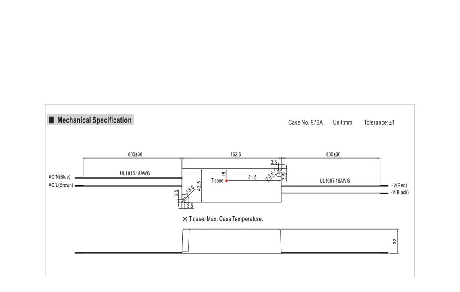Driver LED a corrente costante da 60 W, convertitore CA/CC ingresso 90-264 V, for illuminazione a LED e segnaletica industriale(LPC-60-1400)
