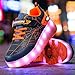 Kids LED Roller Shoes – Rechargeable Light Up Sneakers with Adjustable Fit and Retractable Wheels Orange