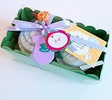 Regalo MUY Original para Recién Nacidos: BODY y GORRITO de marca con Pañal DODOT en forma de Cupcakes | Talla 1-6 meses | 100% Algodón | Todo es DE MARCA | UNISEX (para niños o para niñas)