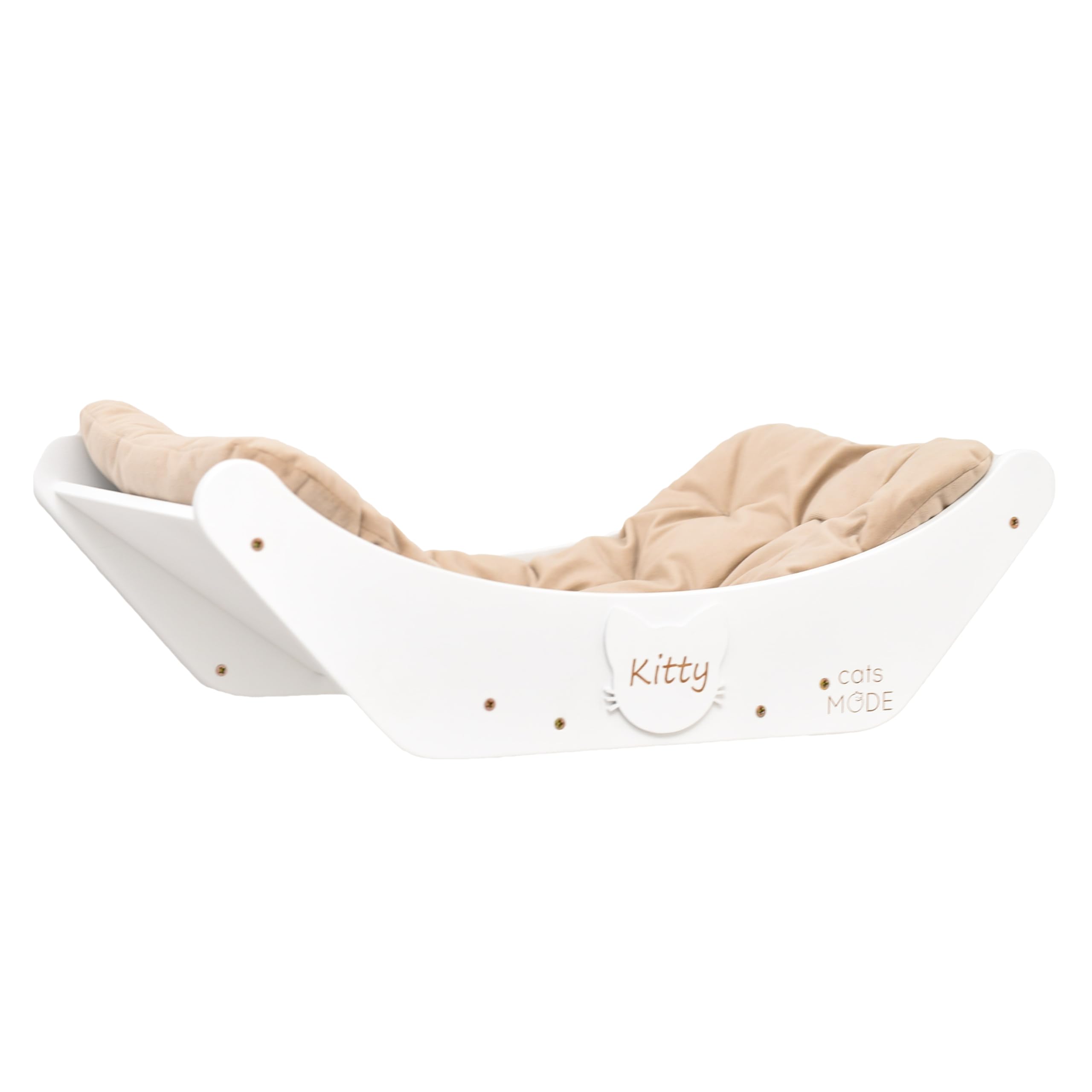 Wood Cat Bed Cat Basket Cat Toy Rustic Cat Wall Decor Cat Lover Gift New Home Gift Pet Furniture Cat Basket Indoor (White, Bed with Pillow)