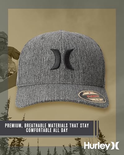 Image of Hurley Men's Caps - One & Only Flexfit Baseball Cap - Fitted Hats for Men (S-XL)