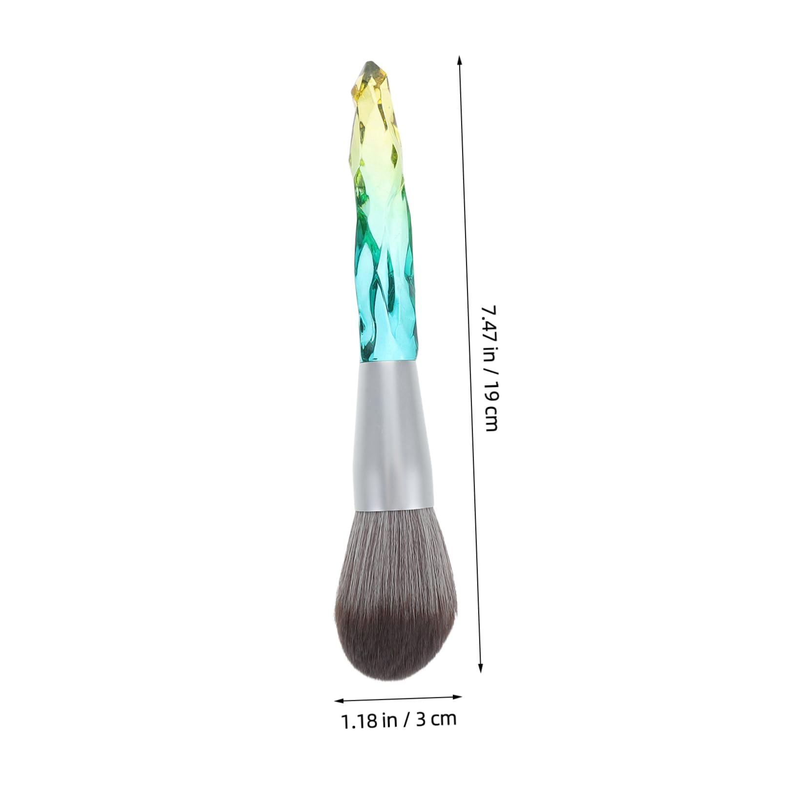 OATIPHO Single Crystal Makeup Brush Soft Bristles Acrylic Material Ice Ridge Design Blush Brush Portable for Women