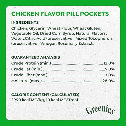 Image of Greenies Pill Pockets for Dogs Small Size, Tablet Pill Treats for Dogs, Chicken Flavor, 3.2 oz. Pouch (Pack of 6)