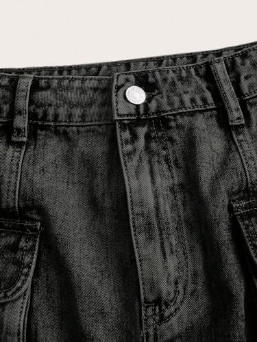 Floerns Women's High Waisted Denim Mini Skirt Flap Pocket Bodycon Jean Cargo Skirts4