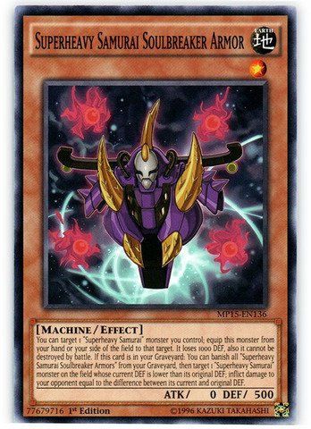 YU-GI-OH! - Superheavy Samurai Soulbreaker Armor (MP15-EN136) - Mega Pack 2015-1st Edition - Common
