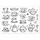 GLOBLELAND Tee Kaffeetassen Transparente Stempel Nachmittagstee Thema Prägestempel Blätter Teekanne Silikon Transparente Stempel Siegel Gummistempel Für DIY Scrapbooking Und Kartenherstellung