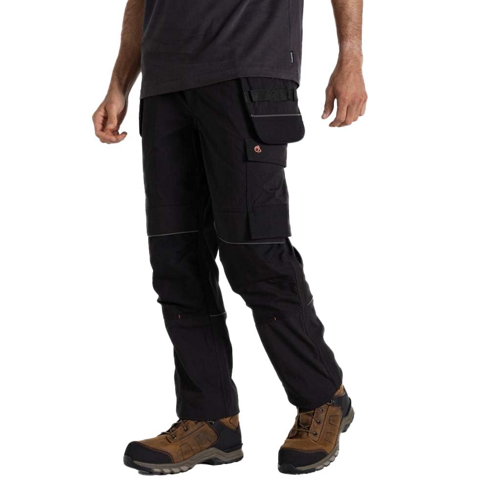 Craghoppers Mens Workwear Sheffield Stretch Holster Trousers Work Utility Pants, Black, 38W UK