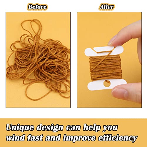 image for LOKUNN Plastic Floss Bobbins, 150 White Plastic Embroidery Floss Bobbi