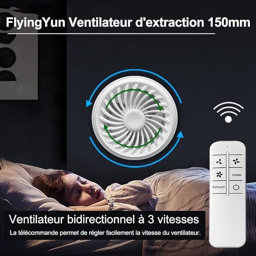 Ventilateur d'extraction double flux 5W basse consommation avec RC - 4