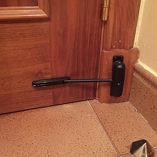 Jeuihau 2 Pcs Safety Spring Door Closer, Automatic Door Closer, Safety Spring Closer To Convert Hinged Doors To Self Closing Door, Black #TOP5