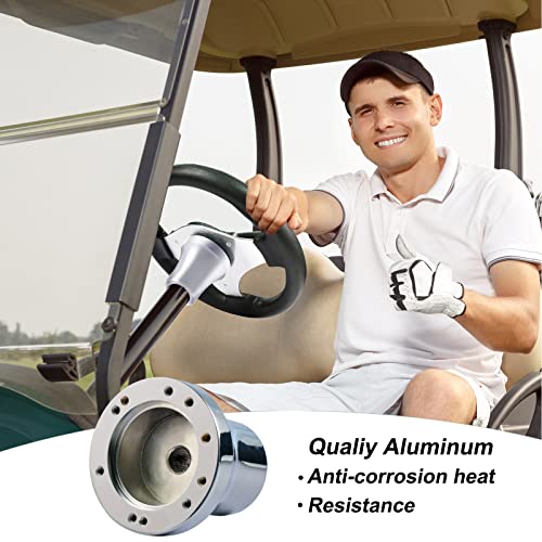 Roykaw Universal 5/6 Holes Steering Wheel Hub Adapter For Yamaha Golf Cart Models - Chrome Surface Finish #TOP4