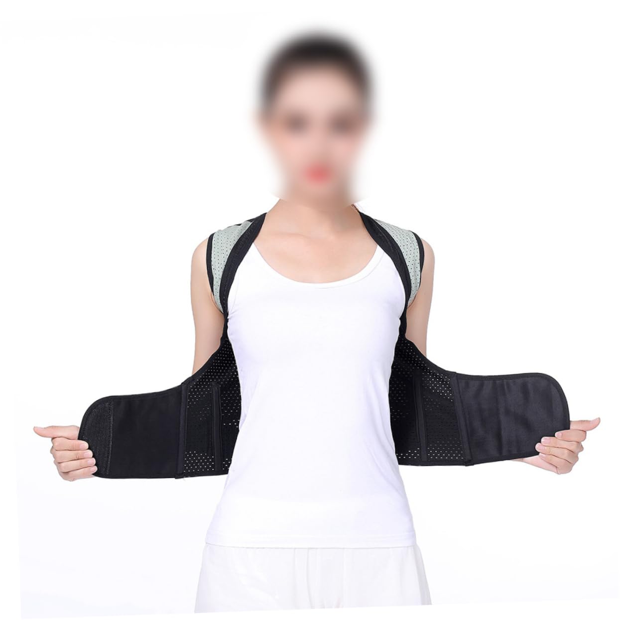 Didiseaon Shoulder Belt Posture Helper Posture Strap Belt Strap Sitting Posture Hunchback Brace Posture Straightener Upper Brace Belt Black