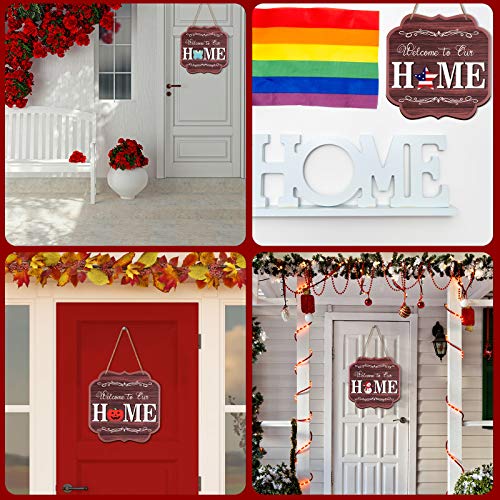 image for Jetec Seasonal Welcome Door Sign Interchangeable Welcome to Our Home H