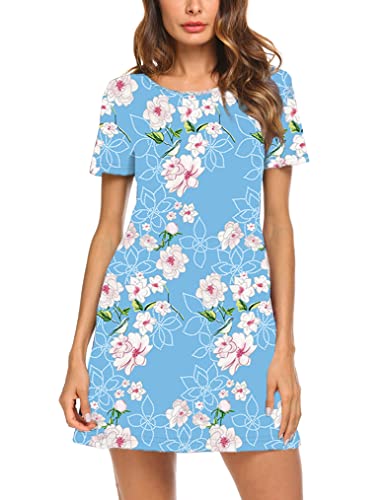 Feager Women's Casual Striped Criss Cross Short Sleeve T Shirt Dress - Image 3