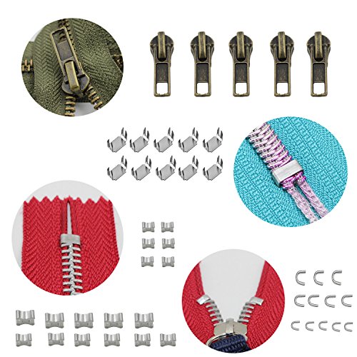 YaHoGa 143 PCS Zipper Repair Kit Zipper Replacement with Install Plier