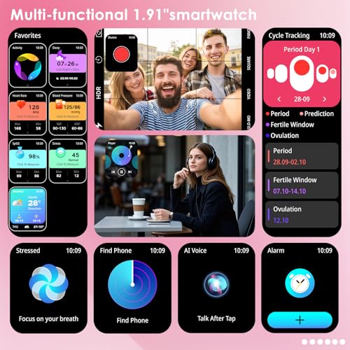 VASTTRON Smart Watch for Men Women Answer/Make Calls 1.91" Fitness Watch Heart Rate/Sleep Monitor IP68 Waterproof Smartwatches 100+ Sports Activity Trackers Step Counter for Android iPhone - Image 5