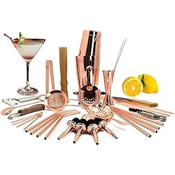 Maletin Cocktail SKYFISH - Juego de 32 Piezas de coctelera Todo en uno para casa y Bar - Juego de Utensilios de Cocina para Mezclar Barman