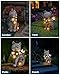 Vuees Solar Garden Statues Outdoor Decor, 6 LED Cat Flowers Butterfly Figurine Lights, Waterproof for Balcony Patio Porch Lawn Yard Ornament Art - Gift Ideas for Housewarming Gardening Grandma Women
