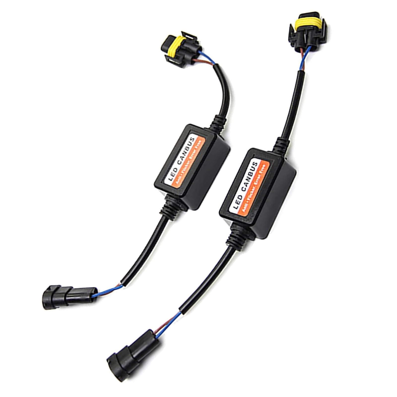 Eratus LED Light Decoder, H11/H8/H9 Bulb Canbus Anti-flicker Harness Decoder, Waterproof Plug and Play Radio Audio Filter, Universal for Cars Bulb