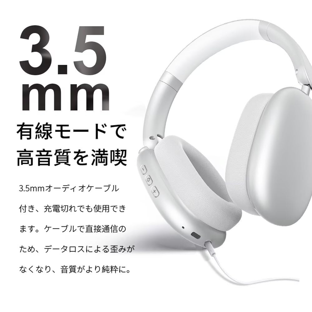 ワイヤレスヘッドホン シルバー ノイズキャンセリング Amazon.co.jp: 明誠 ワイヤレスヘッドホン Bluetooth 5.4