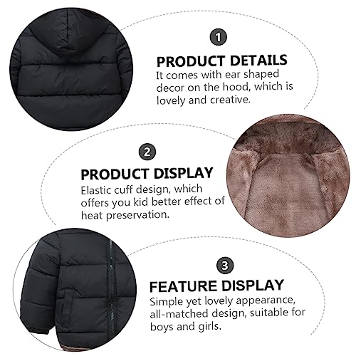 GALPADA 1pc Fleece Coat Kid Hooded Winter Coat Children Clothing Children Winter Clothes Winter Cotton Clothes4