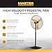 Master 24 Inch Oscillating Industrial High Velocity Pedestal Fan - Use for Shop, Garage or Warehouse, All-Metal Construction with OSHA-Compliant Safety Guards, 3 Speed Settings (MAC-24POSC)
