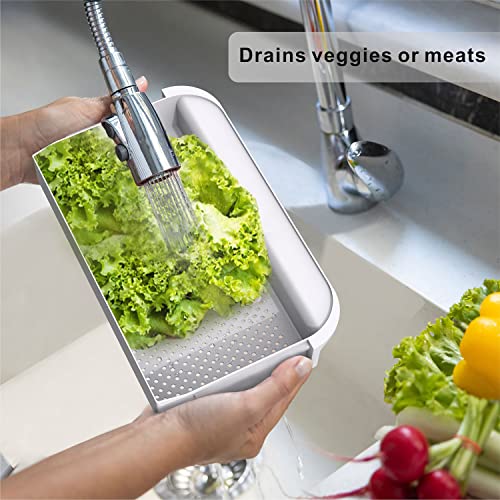 Empava Cutting Board Set With 2 Containers and Non-Slip Feet - Color Coded BPA Free Plastic Kitchen Board, Dishwasher Safe - Image 3