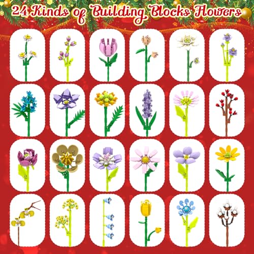 QUOIBLO Blumen Adventskalender 2026 für Frauen – 24 Tage Bauset – Ansicht 4