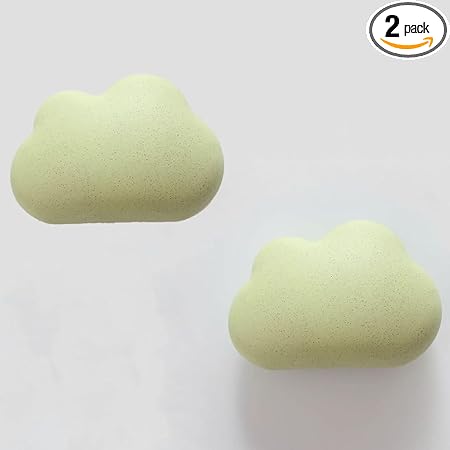 BENCI Refrigerator Deodorizer Cloud Suction Cup Type Activated Carbon Deodorization Natural Smell Remover and Moisture Absorber for Wardrobe, Closet, Car (11 X 8 CM) (Green, Set Of 2)