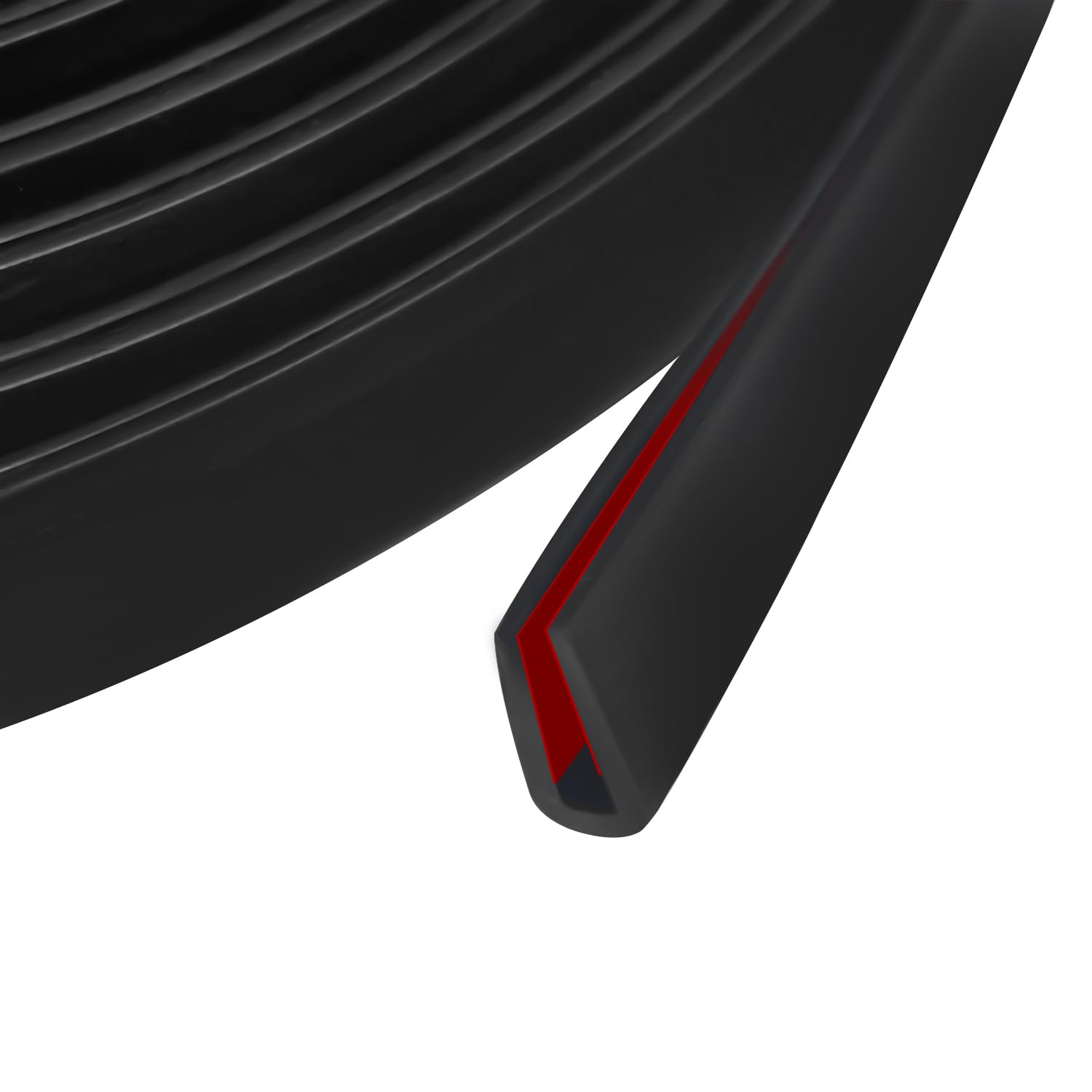 Edge Trim, 2 mm(3/32") Rubber Edge Trim, Flexible Self Adhesive U Channel Edge Protector for Sharp Edge, Sheet Metal and Car Doors, Peel and Stick Auto Door Guard, Black Color, Length 6 m(20Ft) — image 1
