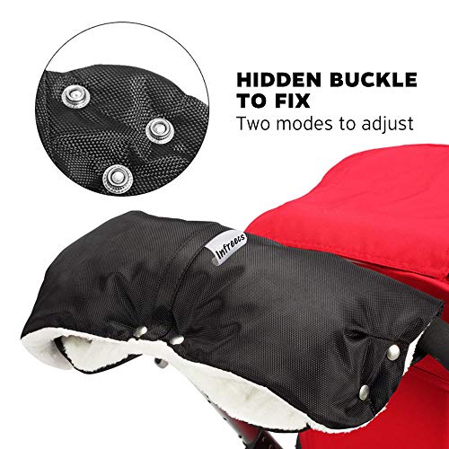 Infreecs Handwärmer Handschuhe Handmuff für Kinderwagen Buggy Kinderwagenmuff, Muff mit Fleece Innenseite, Wasser- und windabweisend