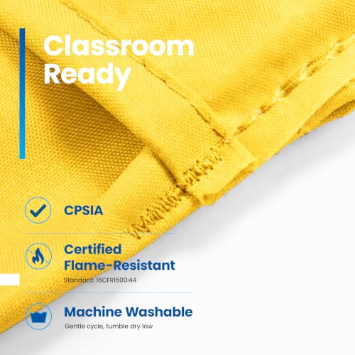 Image of Seat Sack Student Chair Storage Pocket - 14 inch, Single Pocket, Classroom Organizer for Student Desks, Durable Over-the-Chair Storage, Yellow, 25-Pack