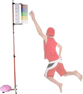 DOZPAL Portable Vertical Jump Trainer, 1.3m-3.6m Adjustable Height Floor-Standing Jumping Height Training Aid with Reset Telescopic Rod