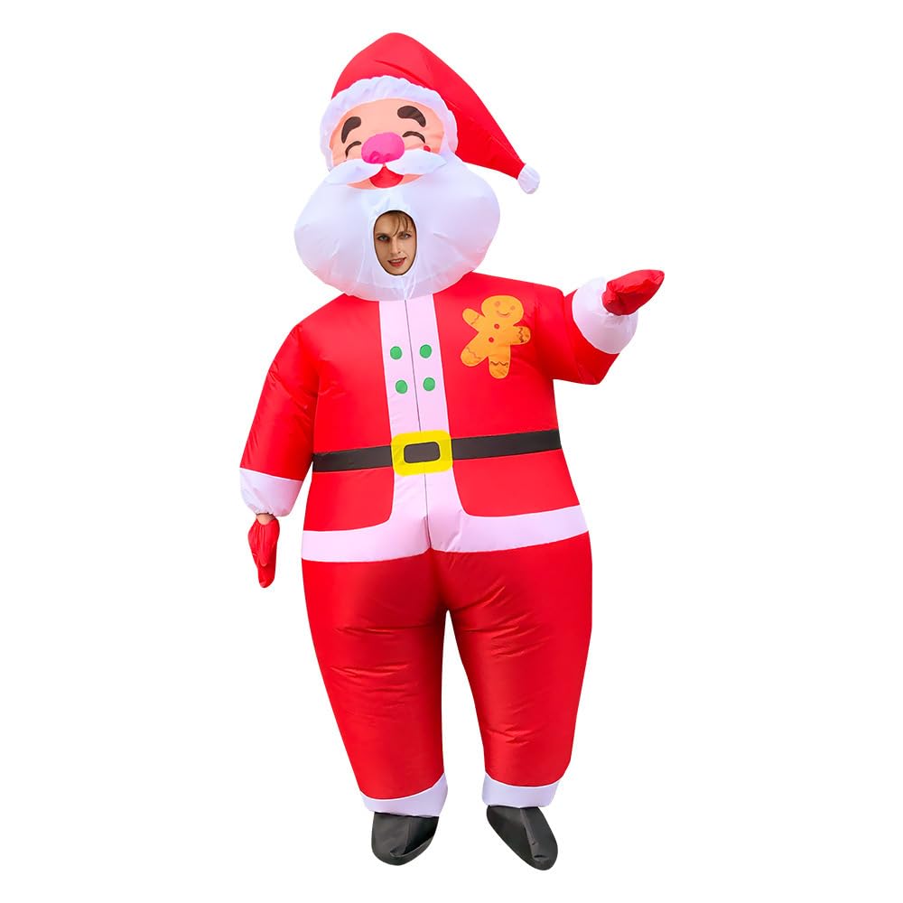 TAPIT Inflatable Snowman Costume, Blow Up Christmas Costume, Christmas Suit Festival Costume for Adult 150-190cm/4.9-6.2ft