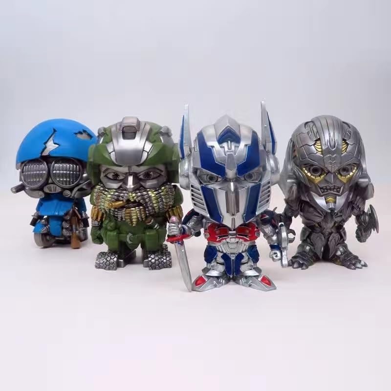 Deformation Q Version Optimus-Prime Mobile Toy, Transformer Toy King-Kong Robot,Action Figure KO Version The Toy is 4 Inches High.(4in1)