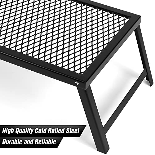 Folding Campfire Grill Heavy Duty Steel Grate With Legs Portable Over Fire Camp Grill For Outdoor Cooking Grill Traveling Picnic, Black #TOP2
