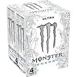 MONSTER – Boisson Énergisante Ultra Sans Sucres, Coup de Boost Intense et Rafraîchissant (Pack 4x) - Le Lot De 2