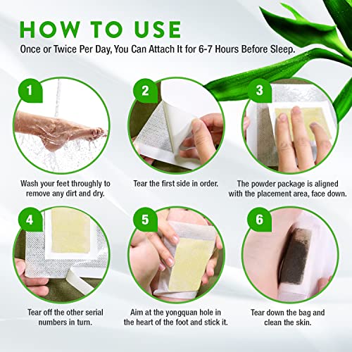 Foot Paches, Premium Deep Cleansing Foot Pads, Bamboo Foot Paches, Ginger Foot Pads For Promoting Sleeping, Relieving Fatigue And Relaxing Muscles & Tendons And Eliminate Moisture 20 Packs #TOP5