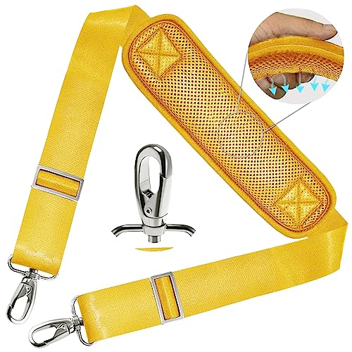 Image of ZINZ Shoulder Strap 78 inch Universal Handbag Strap with Ultra-Thick Fixed Padded and Dual Balanced Adjustable Buckles Shoulder Crossbody Strap for Briefcase Messenger Bag Laptop Bag Luggage,Yellow