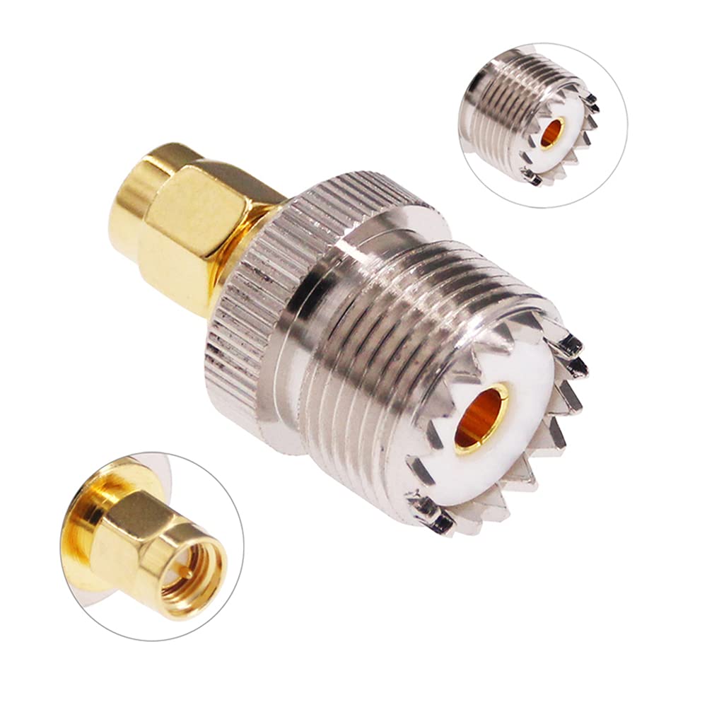 RFaha 4pcs SMA to UHF Coax Connector SMA Male/Female to UHF SO239 PL259 M/F RF Coaxial Adapter Converter Kit(F108-4) - Image 4