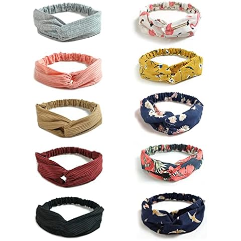 DRESHOW 10 Pack Boho Floral Headbands Cover