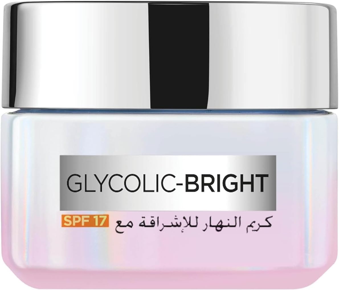 L’Oréal Paris Glycolic Bright Day Cream with SPF 17, 50ml |Skin Brightening Cream with Glycolic Acid that Visbily Minimizes Spots & Reveals Even Toned Skin