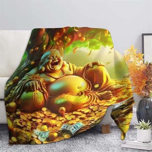 Couverture Bouddha 3D de qualité supérieure en peluche douce