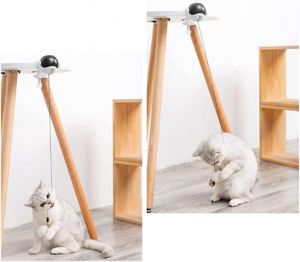 Jouet pour chat interactif GANDUNQIjouet pour chat | jouet de levage Yo-Yo | ballon rotatif électrique à levage automatique | jouets drôles pour animaux de compagnie | rose/blanc (sans batterie)-white